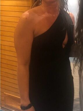 One-Shoulder Black Evening Dress
